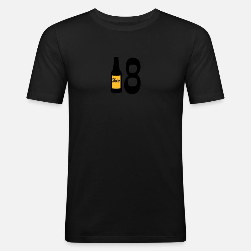 18 - Männer Slim Fit T-Shirt - Schwarz