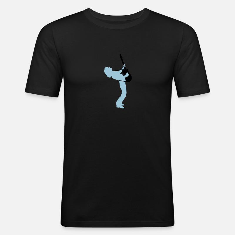 guitar player - Männer Slim Fit T-Shirt - Schwarz