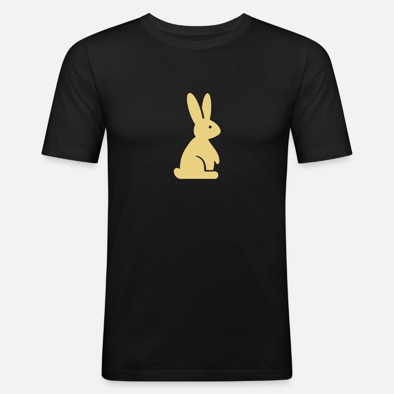 Hase - Männer Slim Fit T-Shirt - Schwarz