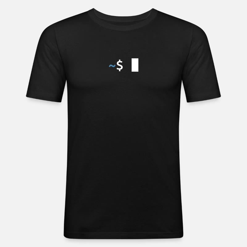 Commande Linux Shell - T-shirt près du corps Homme - noir