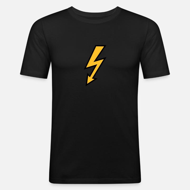 Blitz - Männer Slim Fit T-Shirt - Schwarz