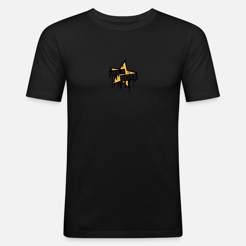 like_a_boss_star - Männer Slim Fit T-Shirt - Schwarz