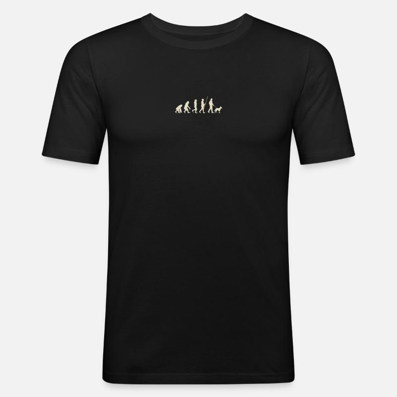 Illustration der Evolution der Menschheit - Männer Slim Fit T-Shirt - Schwarz