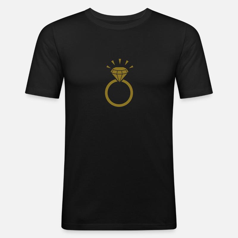Ring - Männer Slim Fit T-Shirt - Schwarz