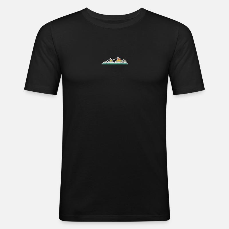 Pastel Rainbow Mountain Ridge - Männer Slim Fit T-Shirt - Schwarz