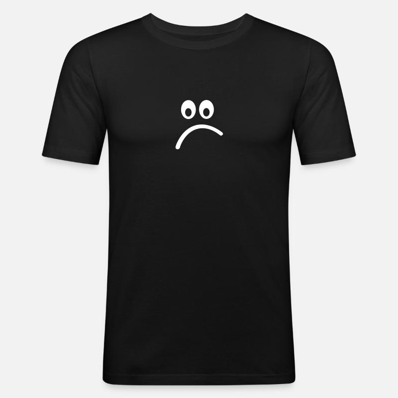 Smiley - Männer Slim Fit T-Shirt - Schwarz