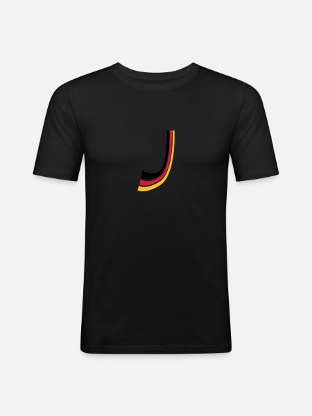 Germany bow lines flag - Men's Slim Fit T-Shirt - black