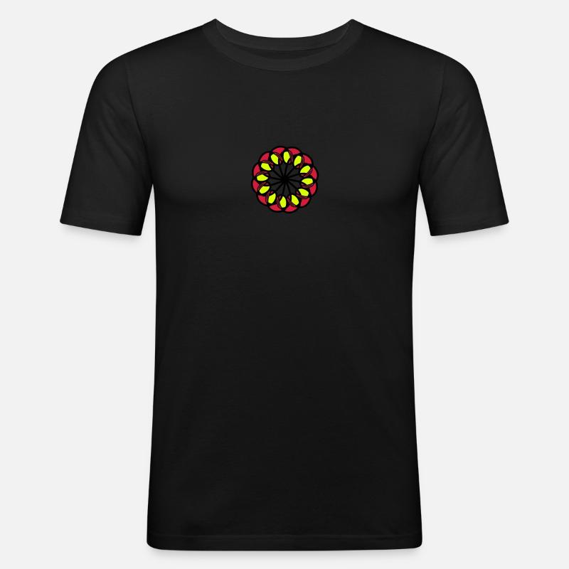 mandala - Männer Slim Fit T-Shirt - Schwarz