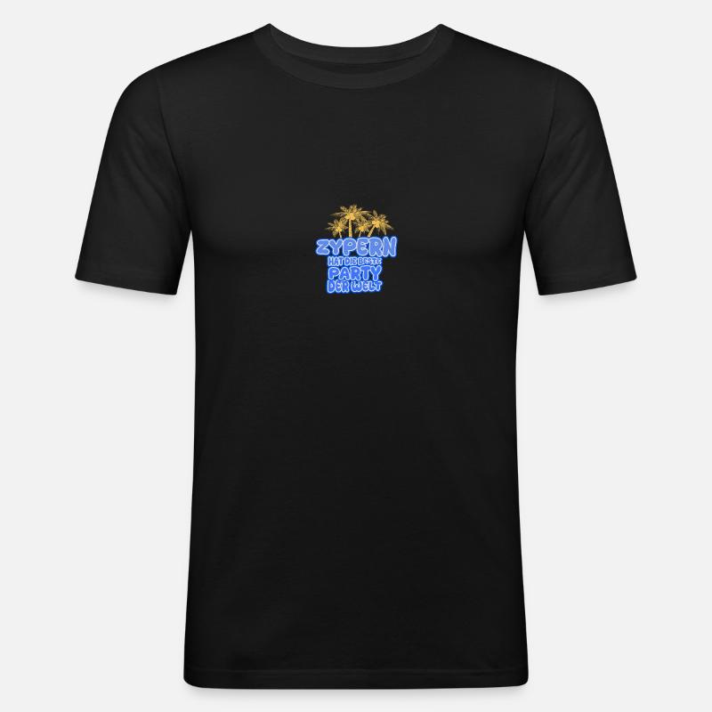 Zypern als Urlaub - Männer Slim Fit T-Shirt - Schwarz