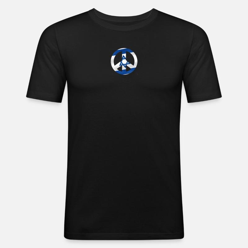Israel Peace - Männer Slim Fit T-Shirt - Schwarz