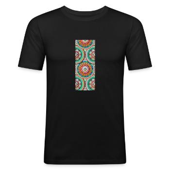 wax fashion - Men's Slim Fit T-Shirt - black - Front - Nik (191cm)