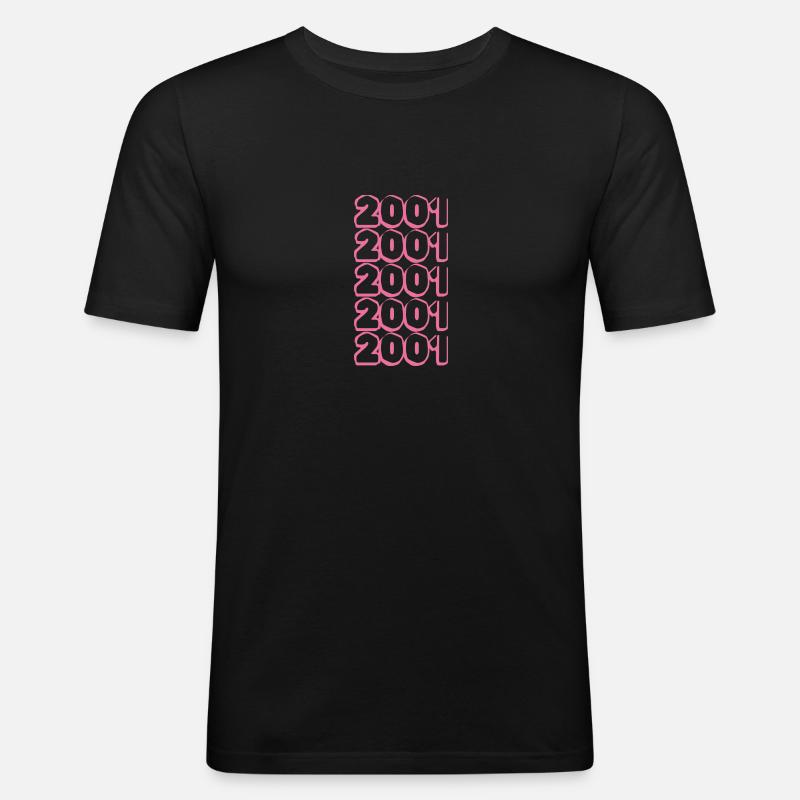 2001 - Männer Slim Fit T-Shirt - Schwarz