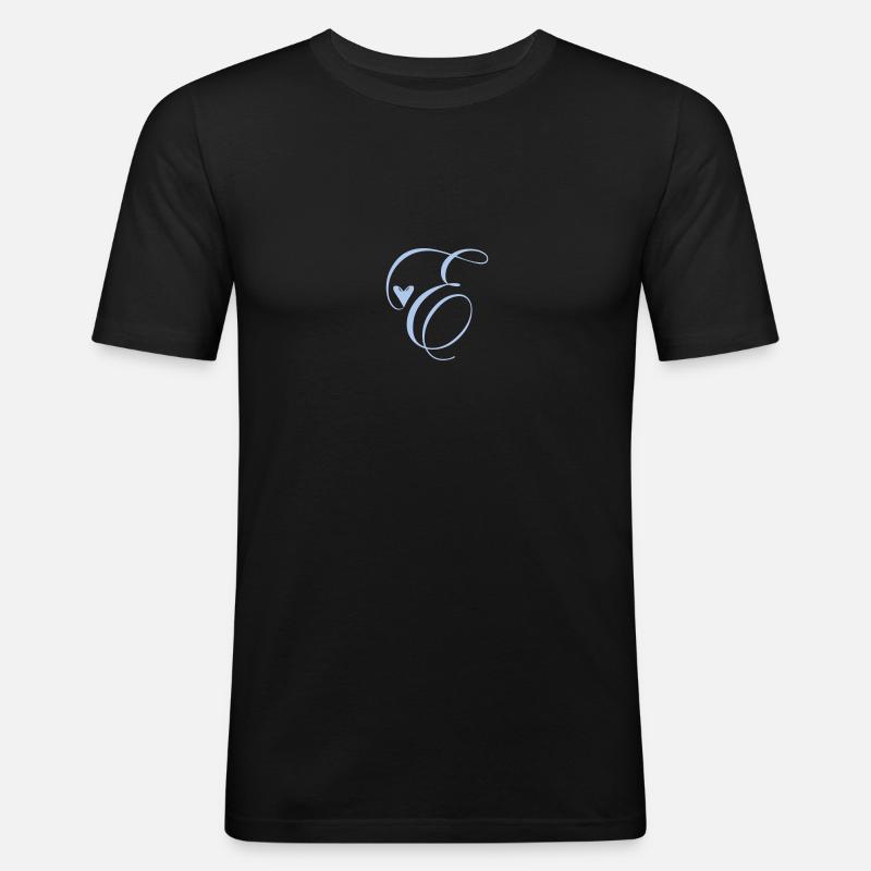 Monogram E Heart Vine - Men's Slim Fit T-Shirt - black