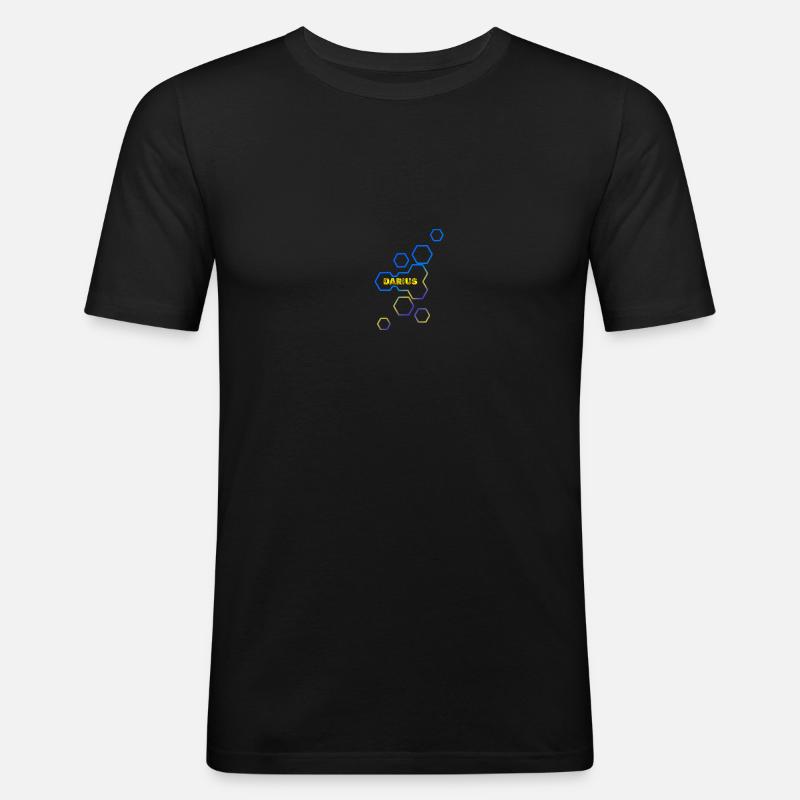 Darius als Name - Männer Slim Fit T-Shirt - Schwarz