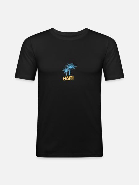 Haiti as Haiti - Men's Slim Fit T-Shirt - black