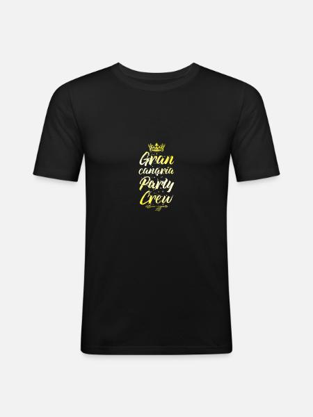 Gran Canaria Party Crew Crown - Men's Slim Fit T-Shirt - black