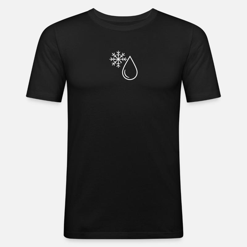 Schnee und Minimalist Drop - Männer Slim Fit T-Shirt - Schwarz