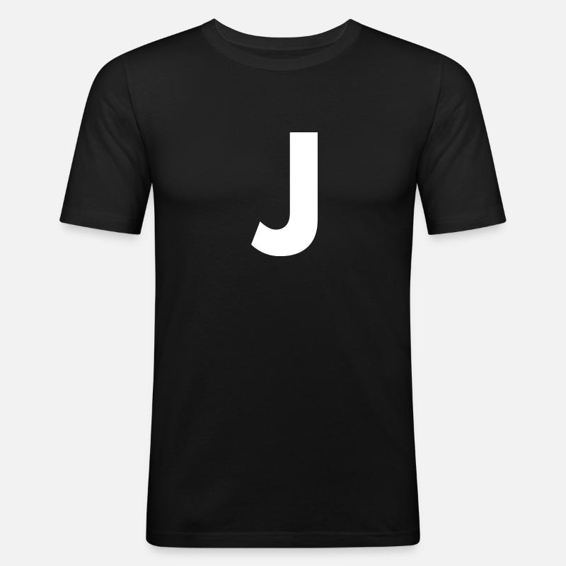 J - T-shirt près du corps Homme - noir