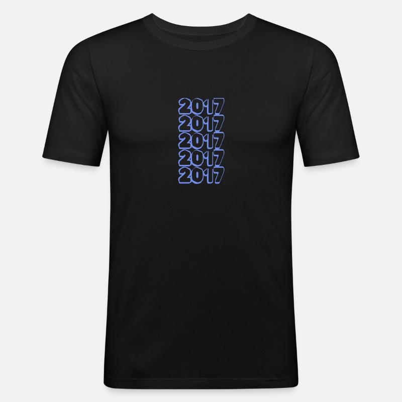 2017 - Männer Slim Fit T-Shirt - Schwarz