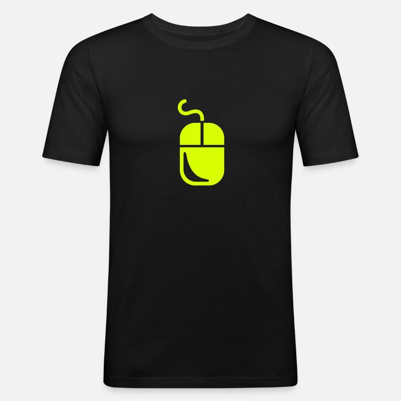 Computer - Männer Slim Fit T-Shirt - Schwarz