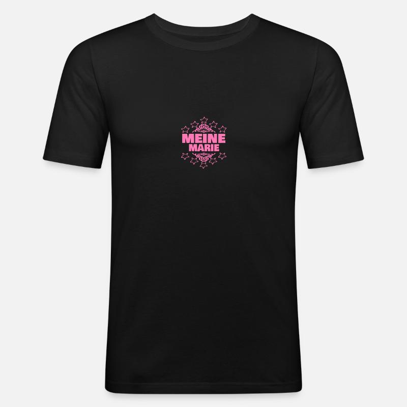 Marie - Männer Slim Fit T-Shirt - Schwarz