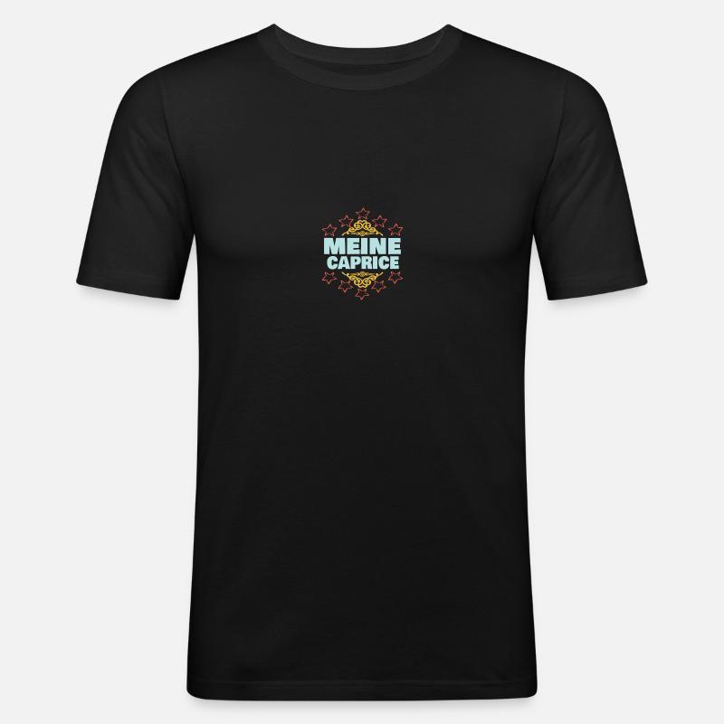Caprice als Mädchen - Männer Slim Fit T-Shirt - Schwarz