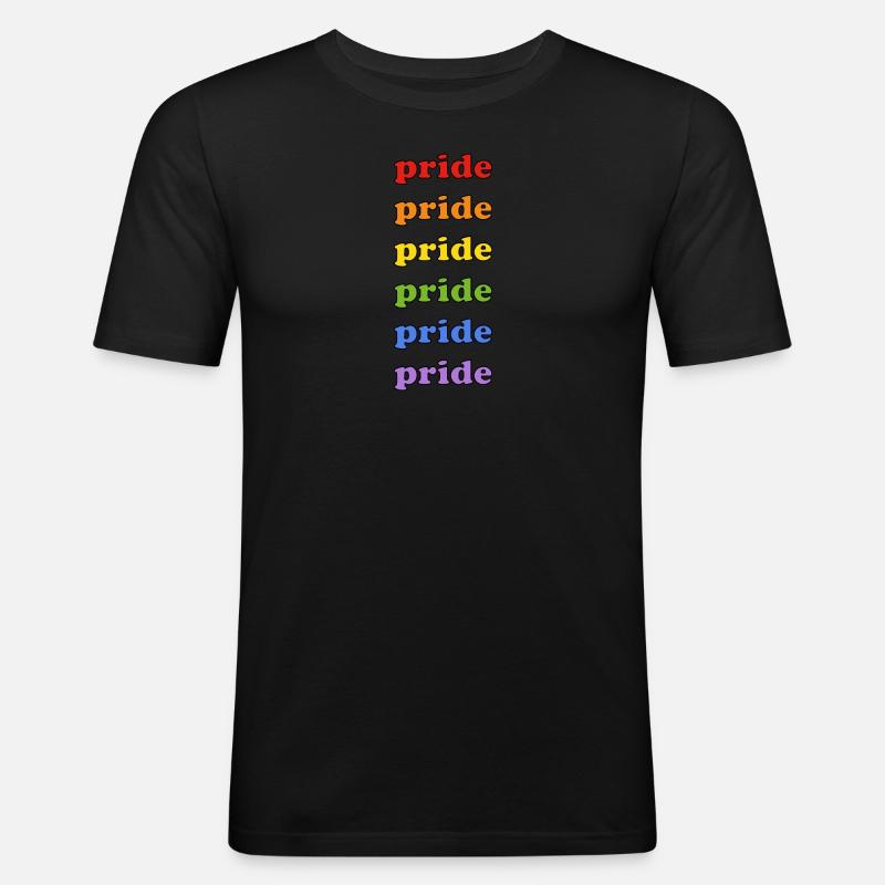 Pride 6 Farben - Männer Slim Fit T-Shirt - Schwarz