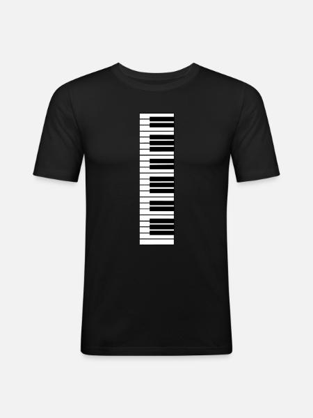 piano, piano keyboard - Men's Slim Fit T-Shirt - black