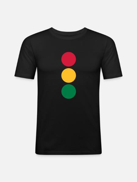 Ampel - Auto - Männer Slim Fit T-Shirt - Schwarz