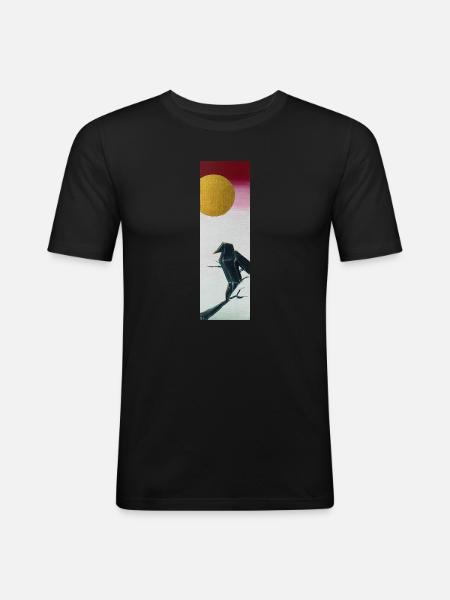 Origami Raven - Men's Slim Fit T-Shirt - black