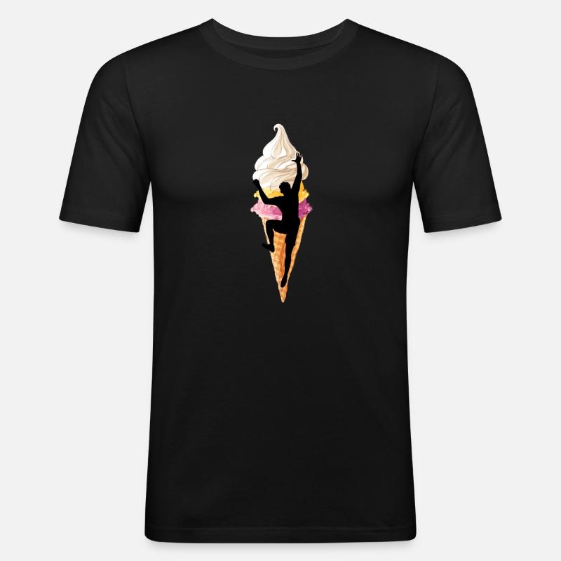 eisklettern eispickel klettern am eis - Männer Slim Fit T-Shirt - Schwarz