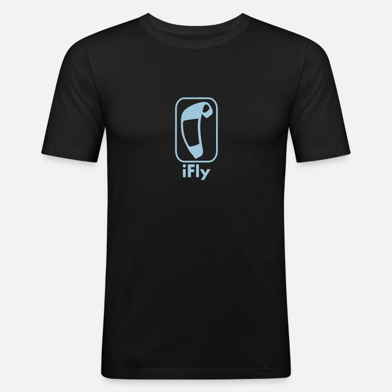 i_fly_vec_1 de - Männer Slim Fit T-Shirt - Schwarz