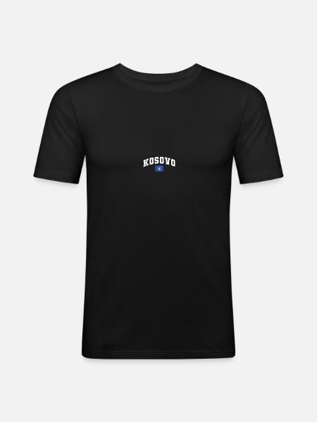 Flaga Kosowa Flaga Jersey Kosovar Gift - Obcisła koszulka męska - czarny