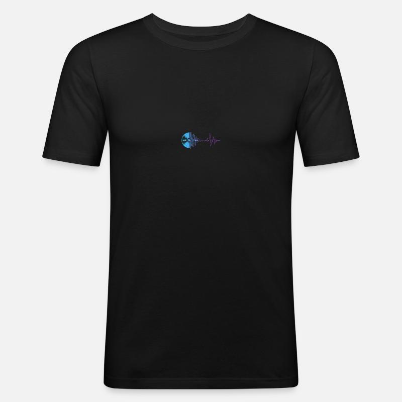 Techno Music DJ Discjokey - Männer Slim Fit T-Shirt - Schwarz