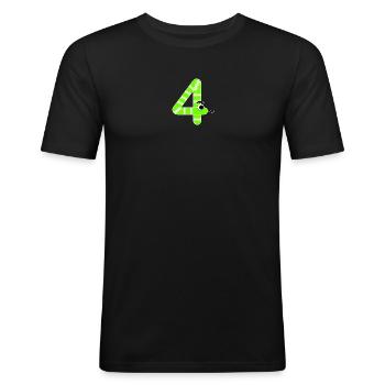 Numéro quatre 4 enfants anniversaire serpent - T-shirt près du corps Homme - noir - Devant - Nik (191cm)