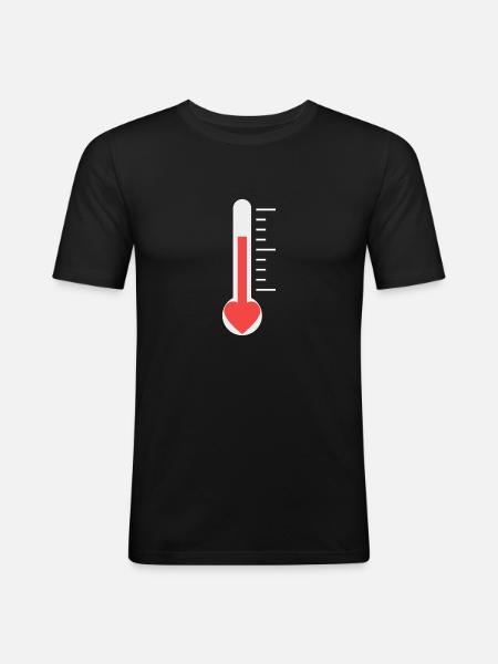 heart temperature - Men's Slim Fit T-Shirt - black