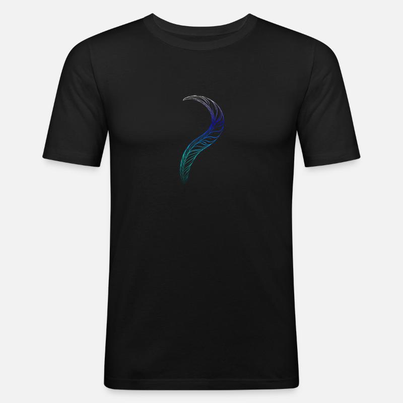 Feder - Männer Slim Fit T-Shirt - Schwarz