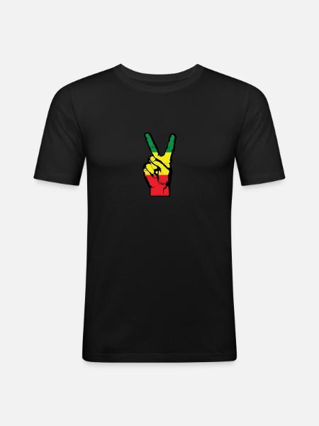 Peace Finger - Men's Slim Fit T-Shirt - black