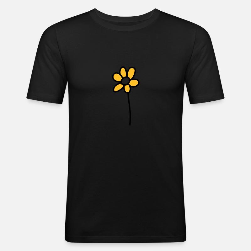 Blümchen - V2 - Männer Slim Fit T-Shirt - Schwarz