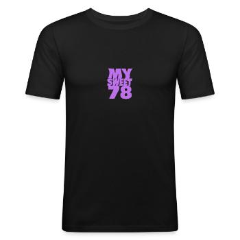 Doux 78 - T-shirt près du corps Homme - noir - Devant - Nik (191cm)