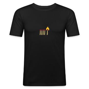Streichholz Matchsticks Feuer Fire brennen burning - Men's Slim Fit T-Shirt - black - Front - Nik (191cm)