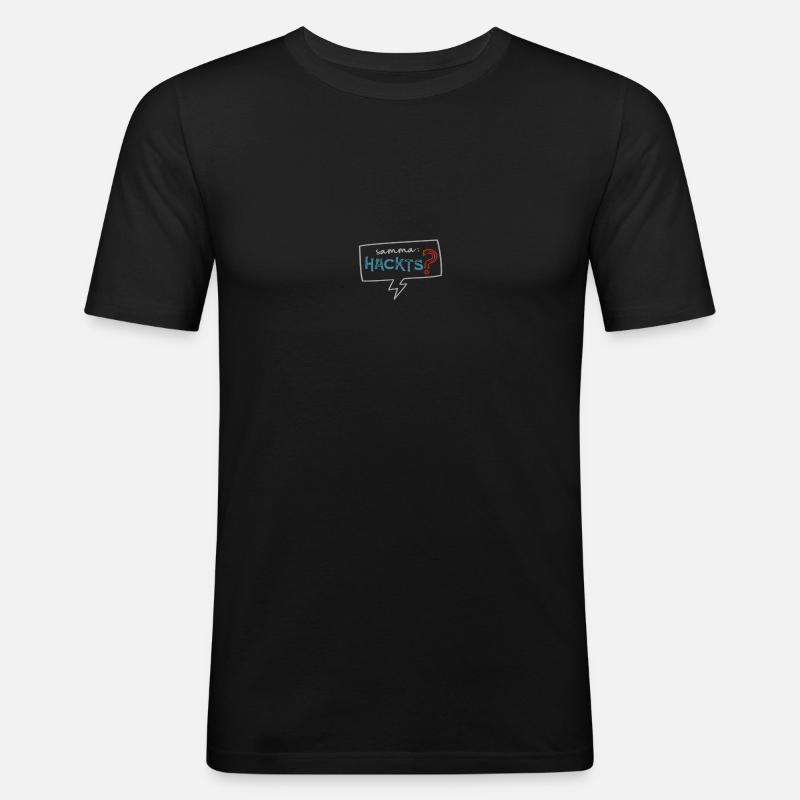 Samma hackts - Männer Slim Fit T-Shirt - Schwarz