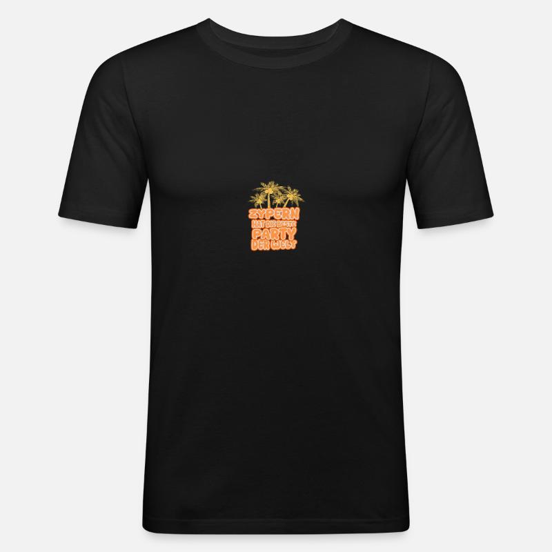 Zypern - Männer Slim Fit T-Shirt - Schwarz