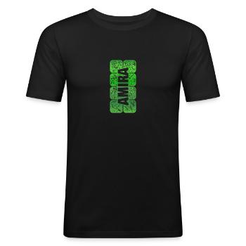 First name Amira - Men's Slim Fit T-Shirt - black - Front - Nik (191cm)