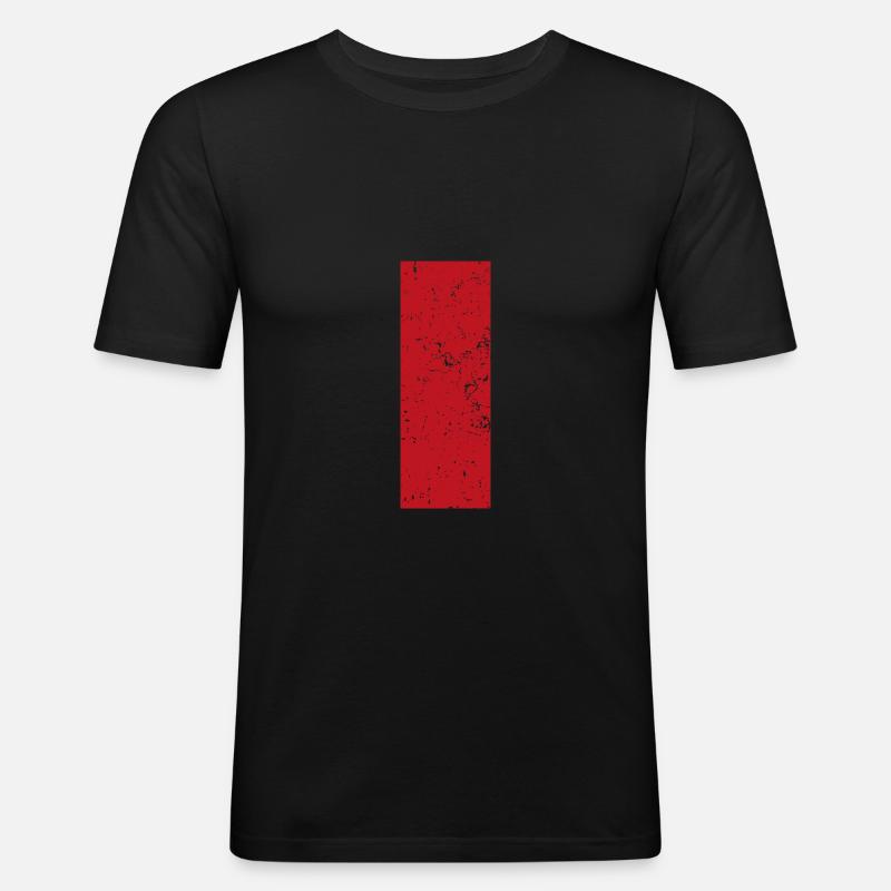 Red Line Bar - Men's Slim Fit T-Shirt - black