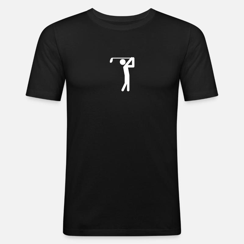 Golfer Symbol - Männer Slim Fit T-Shirt - Schwarz