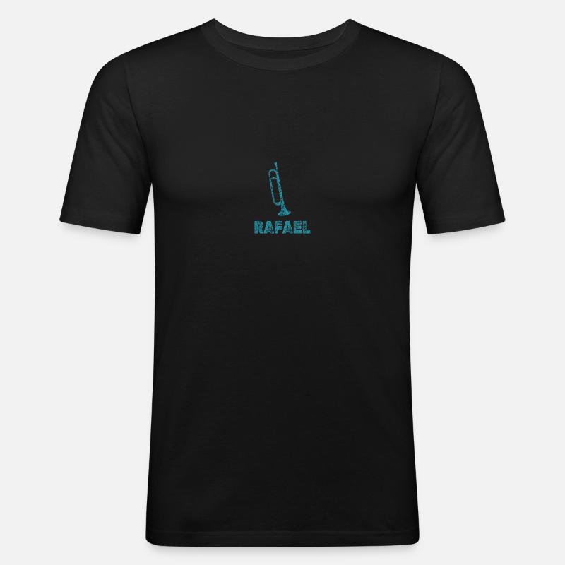 Blasmusik Rafael - Männer Slim Fit T-Shirt - Schwarz