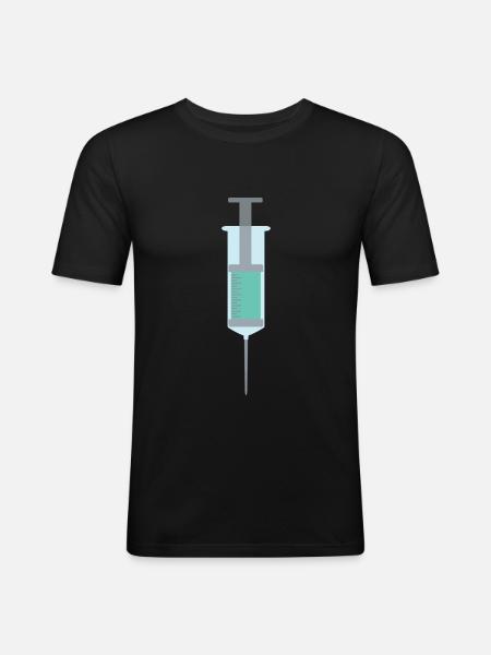 Spritze - Männer Slim Fit T-Shirt - Schwarz