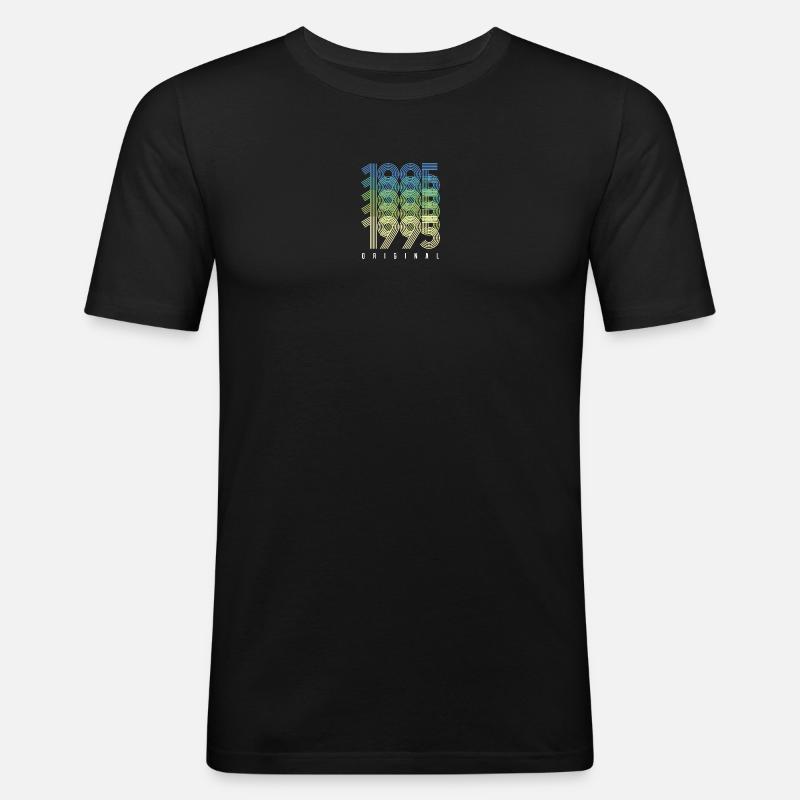 Original Gradient Ringe von 1995 - Männer Slim Fit T-Shirt - Schwarz