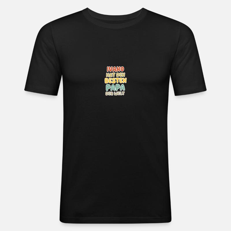 Ivano - Männer Slim Fit T-Shirt - Schwarz